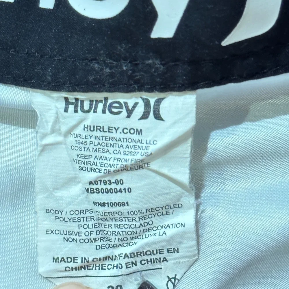 Hurley Board Shorts Men's 30 Blue Colorblock Striped Swim Trunks Surf Skate